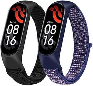 Ainiv Strap Replacement Compatible with Xiaomi Mi Band 7/Mi Band 6/Mi Band 5/Mi Band 4/Mi Band 3, 1/2/3/20pcs Silicone/Knitted/Stainless Steel Replacement Watchband Adjustable Sports Strap