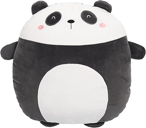 Almohada de peluche suave para niños, regalo para cumpleaños, San Valentín, Navidad., Panda, Negro Panda Negro,Pingüino B-negro,Dinosaurio
