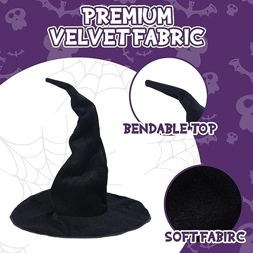 Booson 3Pcs Halloween Witch Costumes Set Black Pointed Witch Hat Dark Purple Cosplay Wig And Nylon Striped Stockings For Women Girl Halloween Cosplay Party Costume Accessory thumb #3