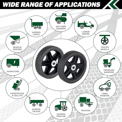 image for CheeMuii 4 Pcs 7 Inch Lawn Mower Wheels 4 Pack 7