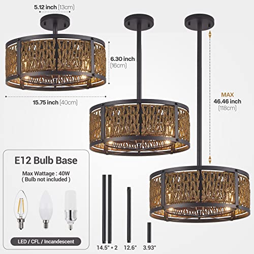 16-Inch-Farmhouse-Ceiling-Fan-with-Light-Remote-Rattan-Bladeless-Ceiling-Fan-Enclosed-Caged-Ceiling-Fan-6-Wind-Speed-Timing-Setting-Low-Profile-Ceiling-Fan-for-Bedroom-Living-Room-Study
