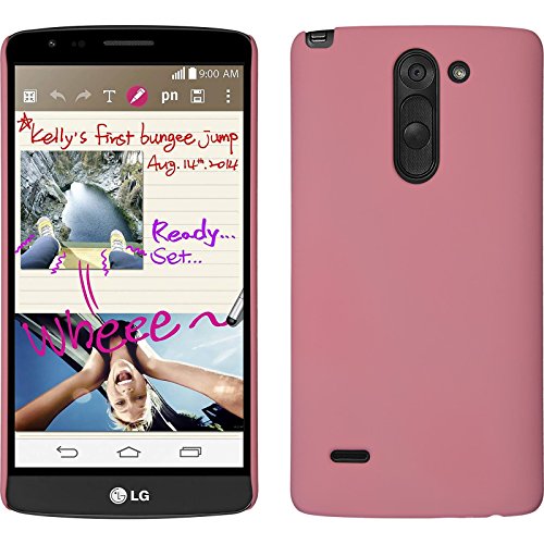 PhoneNatic Funda Rígida Compatible con LG G3 Stylus   Goma Rosa   Cover Cubierta + Protector de Pantalla