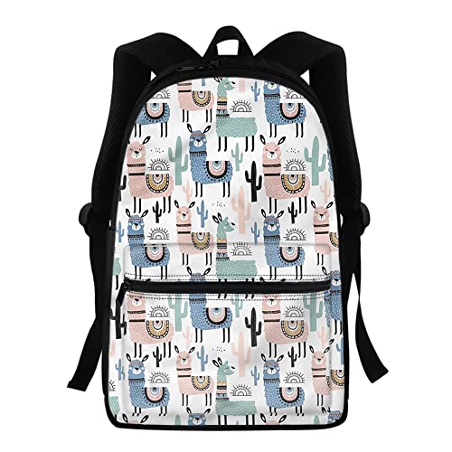 Sac à dos lama et cactus pour garçons et filles parfait pour l'école