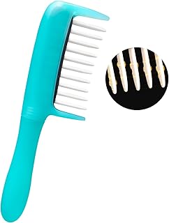 Hair Oil Applicator Comb, Hands-Clean Oiling Brush for Quick Even Application, Wide Teeth Oil Distribution Comb with 5ml Container/Scale Handle for Women/Girls Thin/Straight Hair Daily Care (Blue)