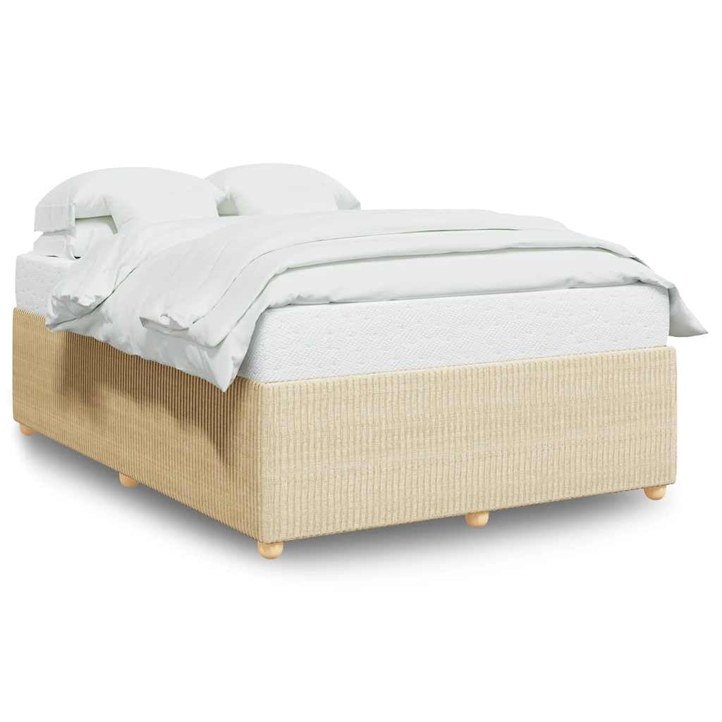 Tessuto imbottito Design elegante Giroletto con doghe 160x200 cm Crema