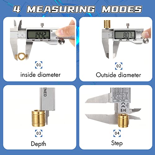 image for Simhevn Digital Caliper Measuring Tool, Stainless Steel Vernier Calipe