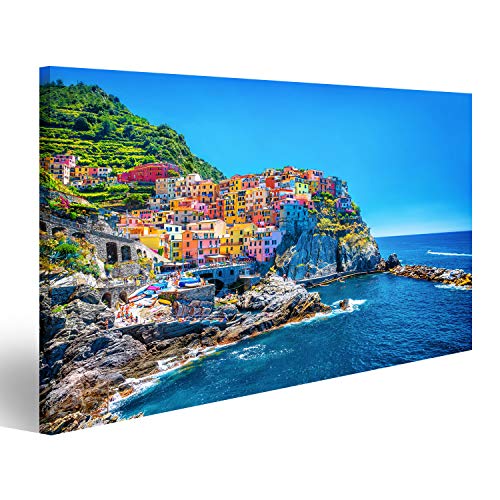 Tableaux sur toile grand paysage urbain d'Italie pour salon lumineux
