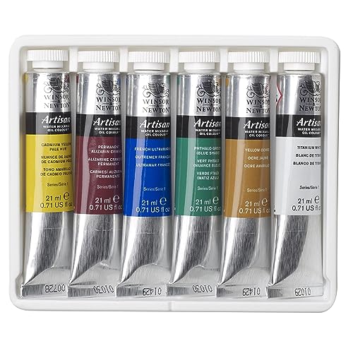 Winsor & Newton, Artisan Water Mixable Oil Colour, Beginners Set, 6x21ml Tube Set, Multi Colour, 126 ml (Pack of 1) - Image 4