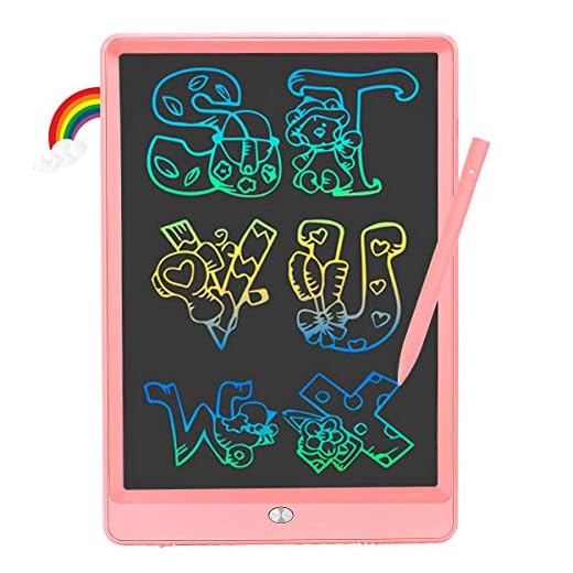 LCD Rainbow Writing Tablet - MISM Colorful 10 inch Drawing Pad Erasable Doodle Board Reusable e-Writing Board Gifts for Toddlers Scribble, Girls, Boys, Kids, Children Learning, Moms Teaching (Pink)
