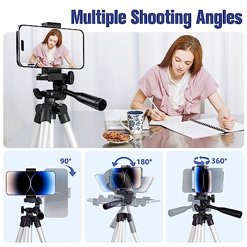 Lusweimi LSW-3110A Phone Tripod, Lusweimi 44-Inch Iphone Tripod With Phone Holder Mount/Wireless Remote For Cell Phone/Camera/Webcam/Gopro thumb #4