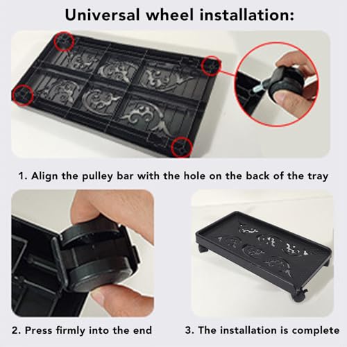 Soporte móvil para CPU Walfront, con 4 ruedas universales y bloqueos fijos, capacidad de carga de 30 kg, dimensiones 460 x 245 x 80 mm miniatura 3