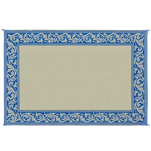 Stylish-Camping-Mings-Mark-RD3-Reversible-Classical-Patio-Mat-6-x-9-BlueBeige