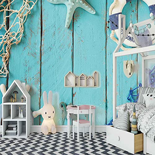 Papier peint 3D bleu auto-adhésif pour masquer les défauts du mur - 3