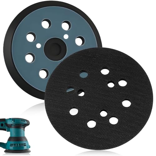 Joyecho 125 MM/5 pulgadas Bandeja lijadora excéntrica apta para Makita Bo5021 Bo5031 Bo5041 M9204 Bo5021 Bbo180 Dbo180 Mt924, almohadilla de repuesto con hebilla y gancho, 1 unidad