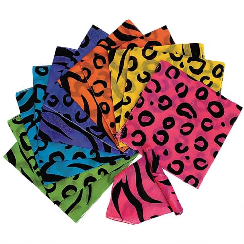 Fun Express Unisex-Adult Bandanas - Versatile Multi-Color Cotton Fabric Accessories for Men & Women - Ideal for Fashion Sports Outdoor Activities DIY Projects & Team Events - Assorted Colors 12 Pieces