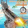 StimuVariety Electric Water Gun for Adults Kids, Transparent Automatic Squirt Watergun with Manual Function Led Lights, Summer Outdoor Water Pistol Pool Beach Party Toys for Boys Girls, Black