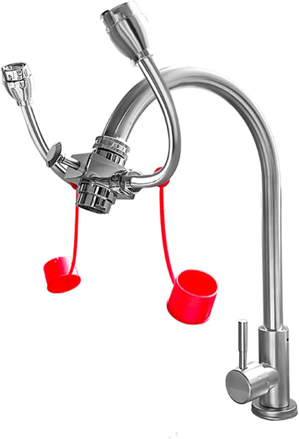 Eye Wash Station, Emergency Eyewash Stations Faucet Mounted, with Faucet, Stainless Steel Material, for First Aid Lab Factory Industry Site, Office and Home