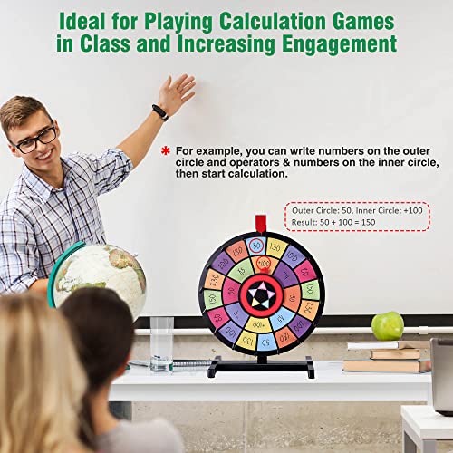 Winspin 15" Tabletop Editable Color Prize Wheel 2 Circles 2 Pointers Spinning Game Tradeshow Carnival #TOP2
