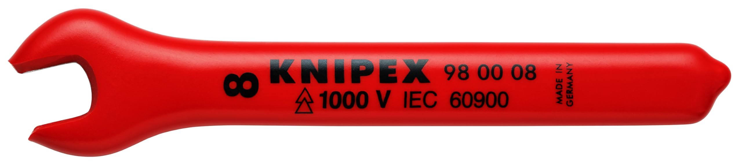 Clé plate 8 mm isolée 1000V Knipex 98 00 08 pour éviter les courts-circuits