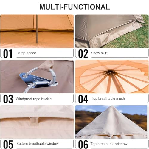 Carpa instantánea para 4 personas con piso y diseño tipi miniatura 3