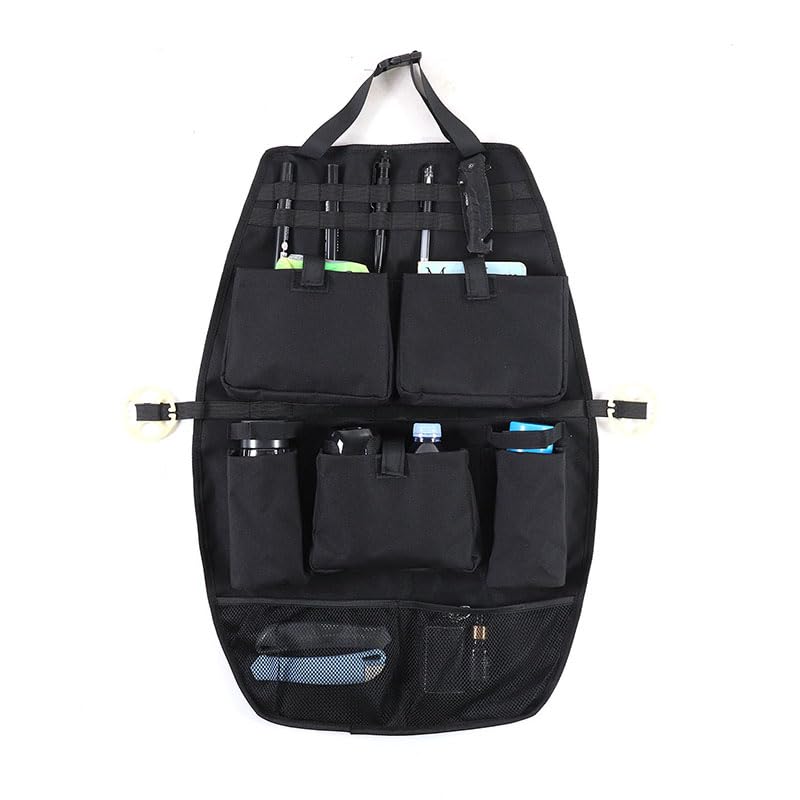 PIUGILH Organizador de asiento trasero de coche adecuado para INEOS Grenadier 2020-2024, muchos bolsillos respaldo protector de asiento de coche, organizador de respaldo de coche, negro