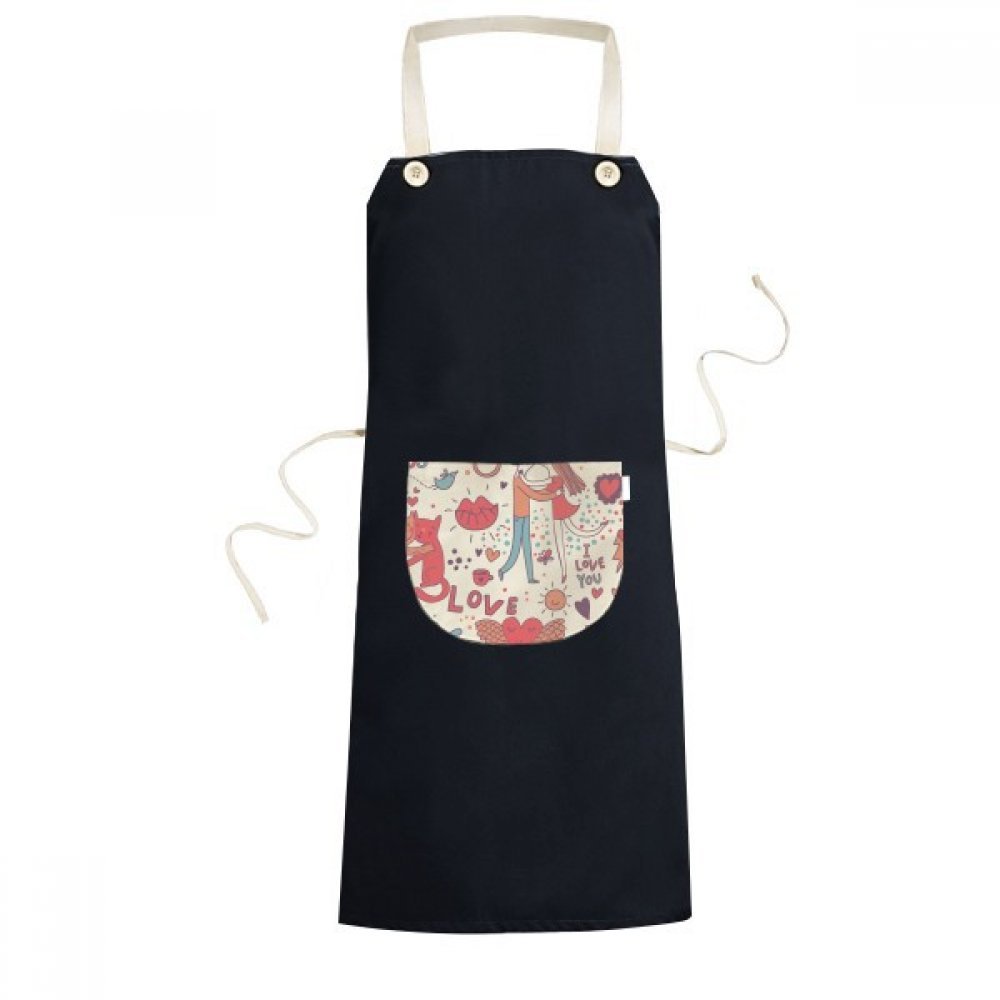 Tablier de cuisine réglable noir 70x67cm avec poche bavette pour homme et femme