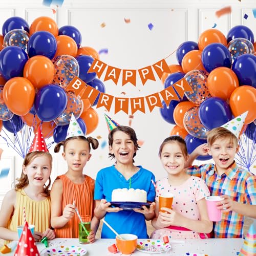 60pcs Royal Blue and Orange Balloons 12inch with Orange and Blue Balloons for Graduation Birthday Party Decorations by Leraqertra - Used condition - Image 5