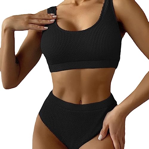 FDEETY Damen Bikini Set Triangel Tanga Push Up Bademode Zweiteiliger...