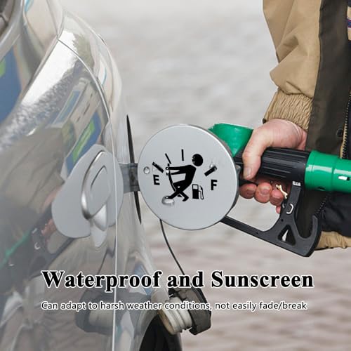 Image of Funny Car Stickers, High Gas Consumption Decal Auto Fuel Tank Cover Sticker, Universal Car Decor Accessories Fuel Gage Empty Decal for Men and Women, Fit Cars, SUVs, Trucks, Motorcycles (Black)