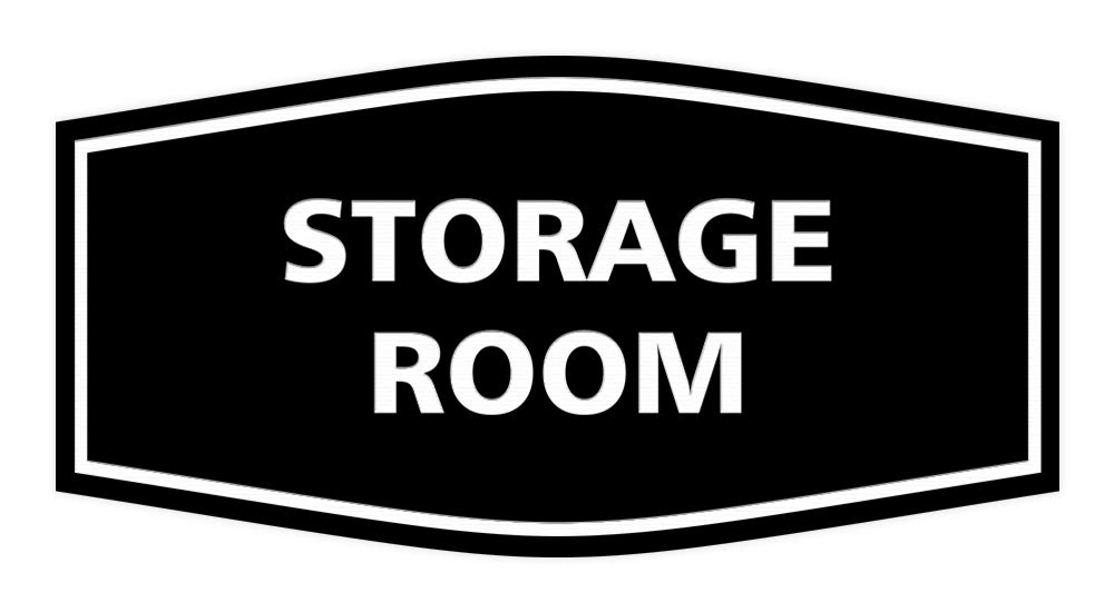 Signs ByLITA Fancy Storage Room Schild Large (4-1/2" x 9") schwarz
