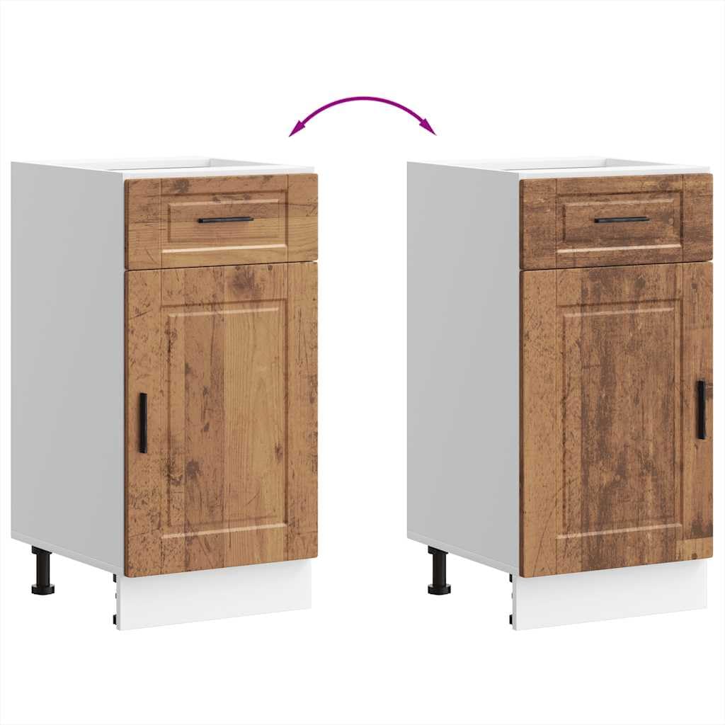 vidaXL Mueble bajo de Cocina Porto Madera Vieja Madera reconstituida, Mueble bajo de Fregadero, Mueble bajo de Cocina con cajón, Mueble bajo de Fregadero