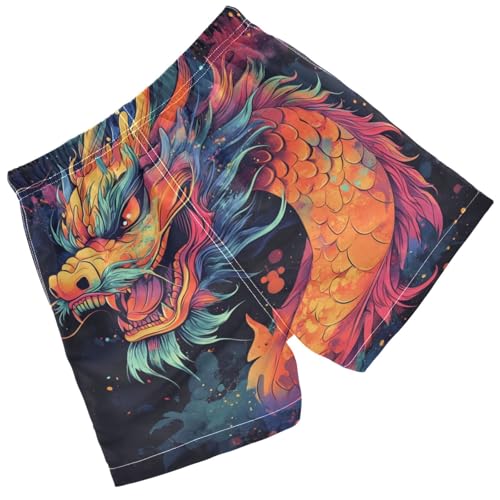 Pigsaly Boys Swim Trunks Featuring Dragon Boys Board Shorts Swimsuit Swimwear Summer Bathing Suit S Multicolor2