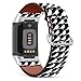 Mingdao Compatible with Fitbit Charge 5 , Patterned Leather Replacement Band , (Birds Houndstooth Pattern)