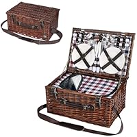 Cilio 155259 Varese Picknickkorb, Weide, Dunkelbraun
