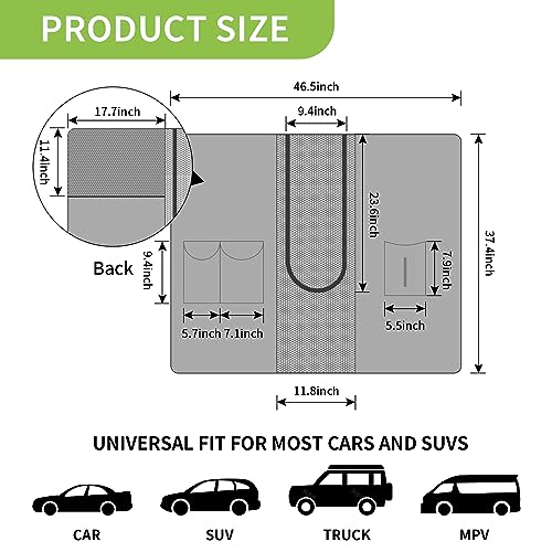 Q-DDOIT Dog Car Net Barrier for SUVs, Pet Barrier with Adjustable Rope and Storage Bag, Dog Fence Barrier for Car Front Seats, Car Divider for Driving Safely with Children & Pets