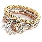 Regalo perfecto3pc / set: La pulsera del estiramiento del encanto tiene 3 colores diferentes, que son muy populares entre las mujeres y las niñas, vienen con una bonita bolsa de franela azul, que es maravillosa regalo de Navidad, regalo de cumpleaños, regalos de boda para su amor, amigos y hermanas. Esta pulsera estirada es muy hermosa y elegante que las personas de todas las edades. puede disfrutarlos.