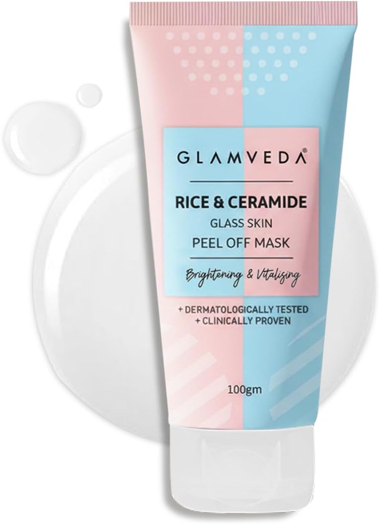 Korean Rice & Ceramide Peel Off Mask for Men & Women | Reduces Signs of Ageing, Brightening & Even Tone Complexion |For Dry & Dull Skin|Dermatologically Approved Face Pack (100gm)
