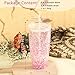 Maucircol 24 Oz Acrylic Snowglobe Tumbler, 4 Pack Pre-Drilled Double Wall Plastic Skinny Snowglobe Cup for Glitter Snow Globe DIY