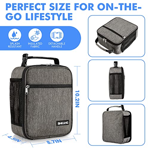 Lunch Box Insulated Lunch Bag - Durable Small Lunch Bag Reusable Adults Tote Bag Lunch Box For Adult Men Women (Dark Gray) #TOP2