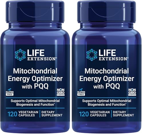 Image of Life Extension Mitochondrial Energy Optimizer with PQQ - Energy Supplement for Healthy Mitochondria - With Taurine, Vitamin B, Pyrroloquinoline Quinone - Gluten-Free, Non-GMO - 120 Vegetarian Capsules