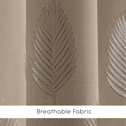 Image of FRESH FROM LOOM Jacquard Curtains | Long Door & Window Use | 80% Sun Block | Anti-Wrinkle | 8ft Length | Home Decor Ready, Luxury Curtain (8ft, Neutral-Tan, 1pc)