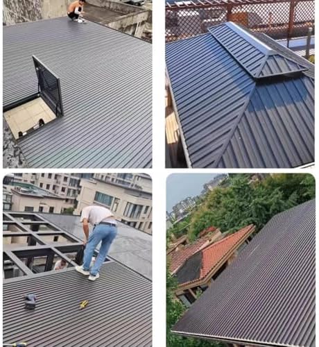 Durable Waterproof Metal Roofing Panels - Windproof Flashings for Pergolas, Garages, Sheds - Brown Weather-Resistant Cladding, 13x120cm Length, Heavy-Duty Construction