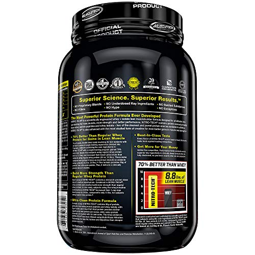MuscleTech NitroTech Whey Protein Powder, Whey Isolate and Peptides, Vanilla, 2 Pound - Image 7
