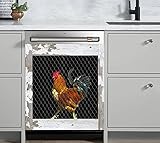 Rooster Kitchen Dishwasher Magnet for Metal Washers, Vintage Windows Dishwasher Magnetic Cover,Farm...