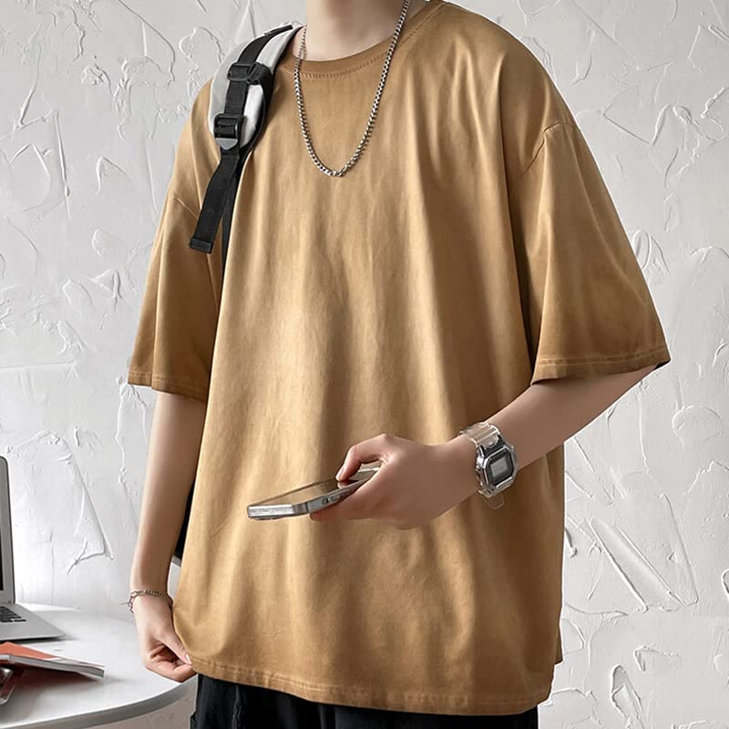 Magliette Maglietta da Streetwear Uomini Estate Oversize A Maglietta Solida Maschi Casual Top Maglietta