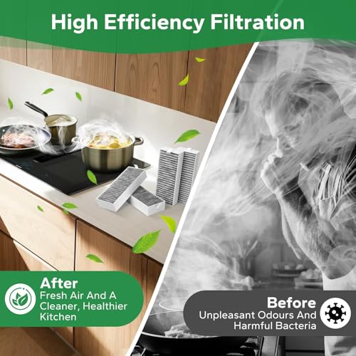 Inwee 4 filtrów z węglem aktywnym do okapu kuchennego HZ9VRCR0 17004796/ Bosch HEZ9VRCR0 17004805/ Neff Z821VR0 17004806/ Gaggenau CA282111/Constructa CZ9VRCR0, Filtr wymienny