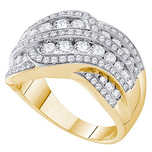 Dazzlingrock Collection 1.50 Carat (ctw) 14K Round White Diamond Women Fashion Anniversary Wedding Band 1 1/2 CT, Yellow Gold
