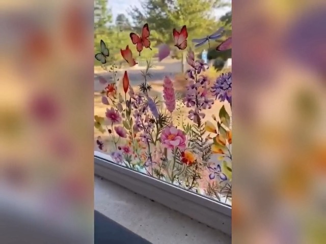 Adesivo Statico Per Finestre Con Bouquet Floreale Colorato, Riutilizzabile, Attacca A Umido, UK
