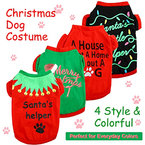 4 Pieces Christmas Dog Sweaters For Cold Weather Soft Warm Christmas Dog Clothes Xmas Dog Shirt Puppy Outfit Apparel Winter Warm Pet Costume Cute Dog Clothing For Dogs And Cats (Medium) #TOP6