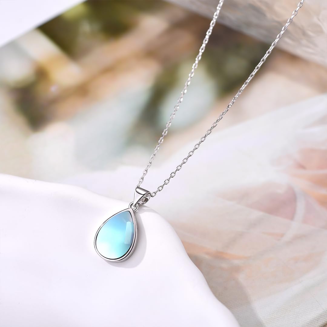 Larimar/Moonstone/Black Onyx/Moss Agate Necklace Jewelry Gifs for Women - Image 5